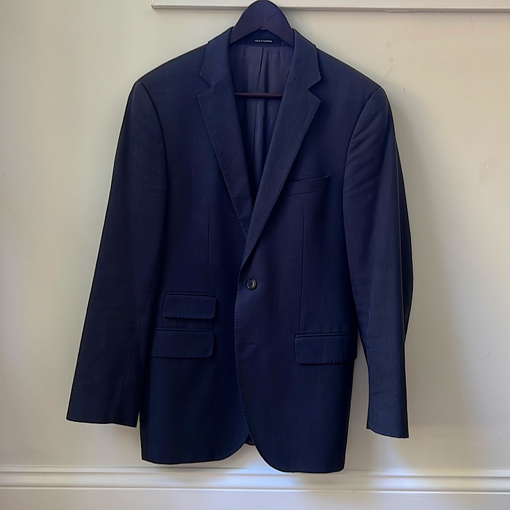 Boss Blue Cotton Blazer. Slim Fit. Casual and Business Wear.